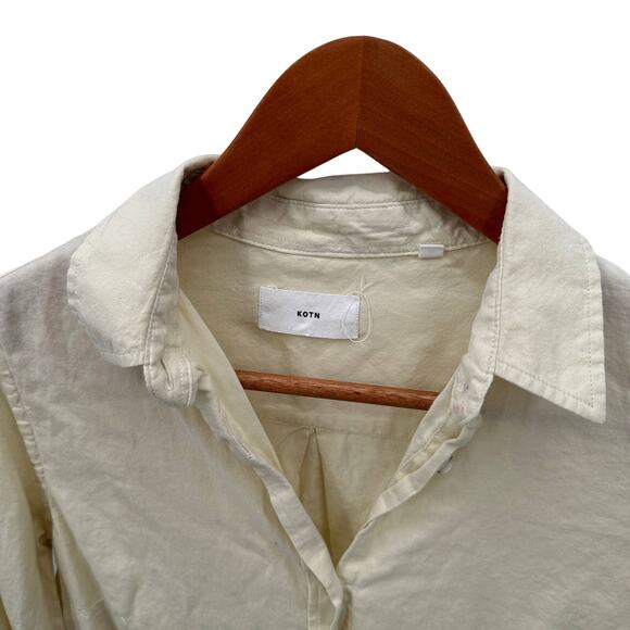 KOTN Light Yellow Egyptian Cotton Oxford Button Down Shirt // 4 - Picture 2 of 7